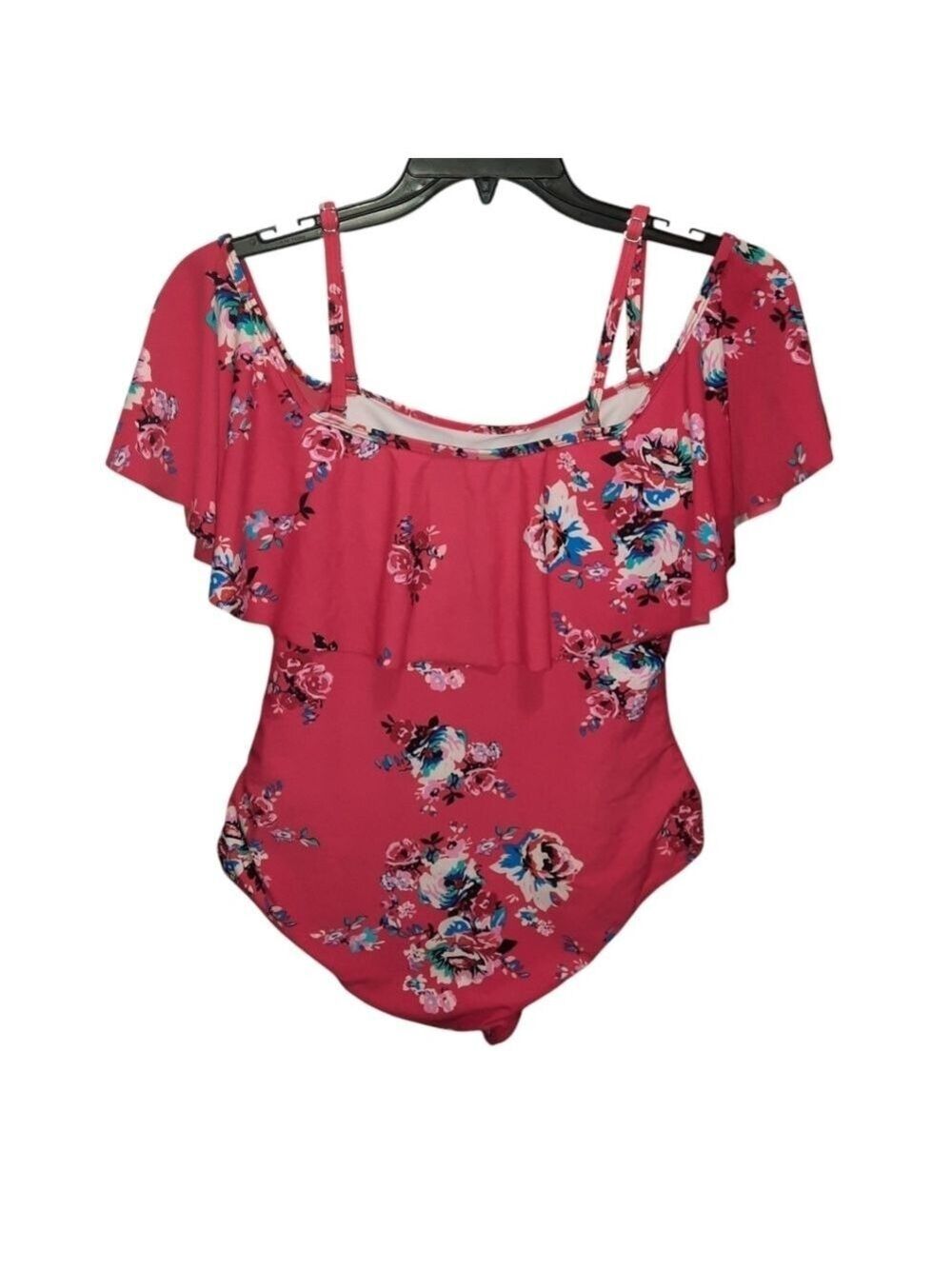 Cocoship Pink Floral One Piece Swimsuit Size 12 - Picture 3 of 8